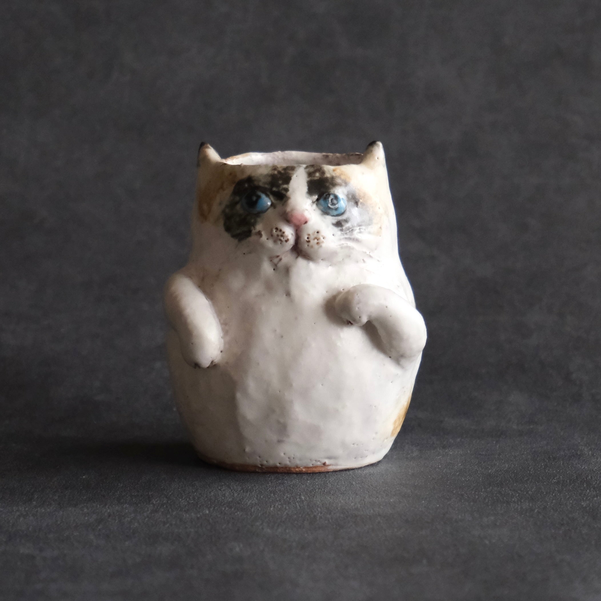 猫の花入れ(中) ラグドール・青い瞳