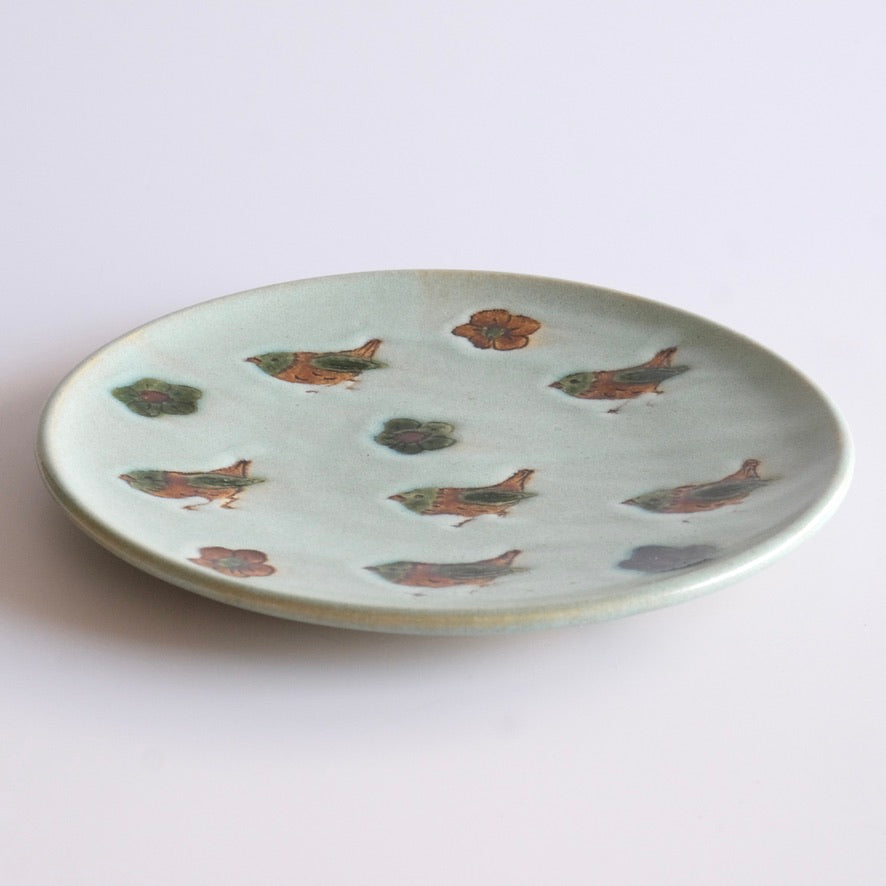 小鳥皿 / グリーン(22.5cm)
