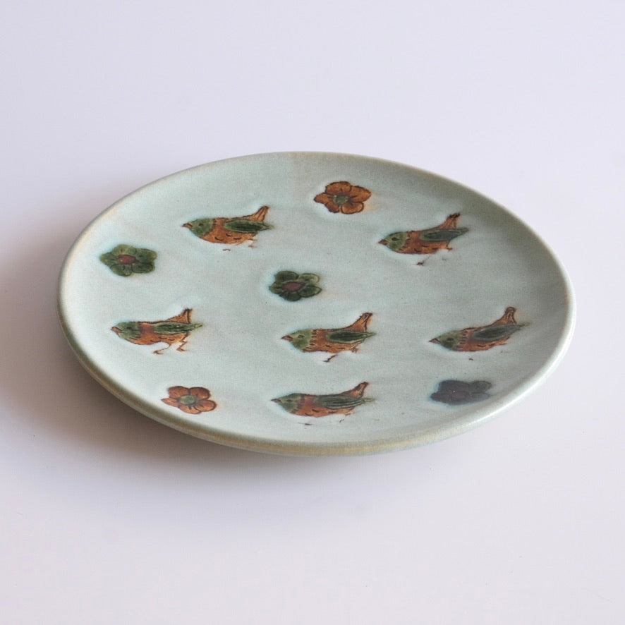 小鳥皿 / グリーン(22.5cm)