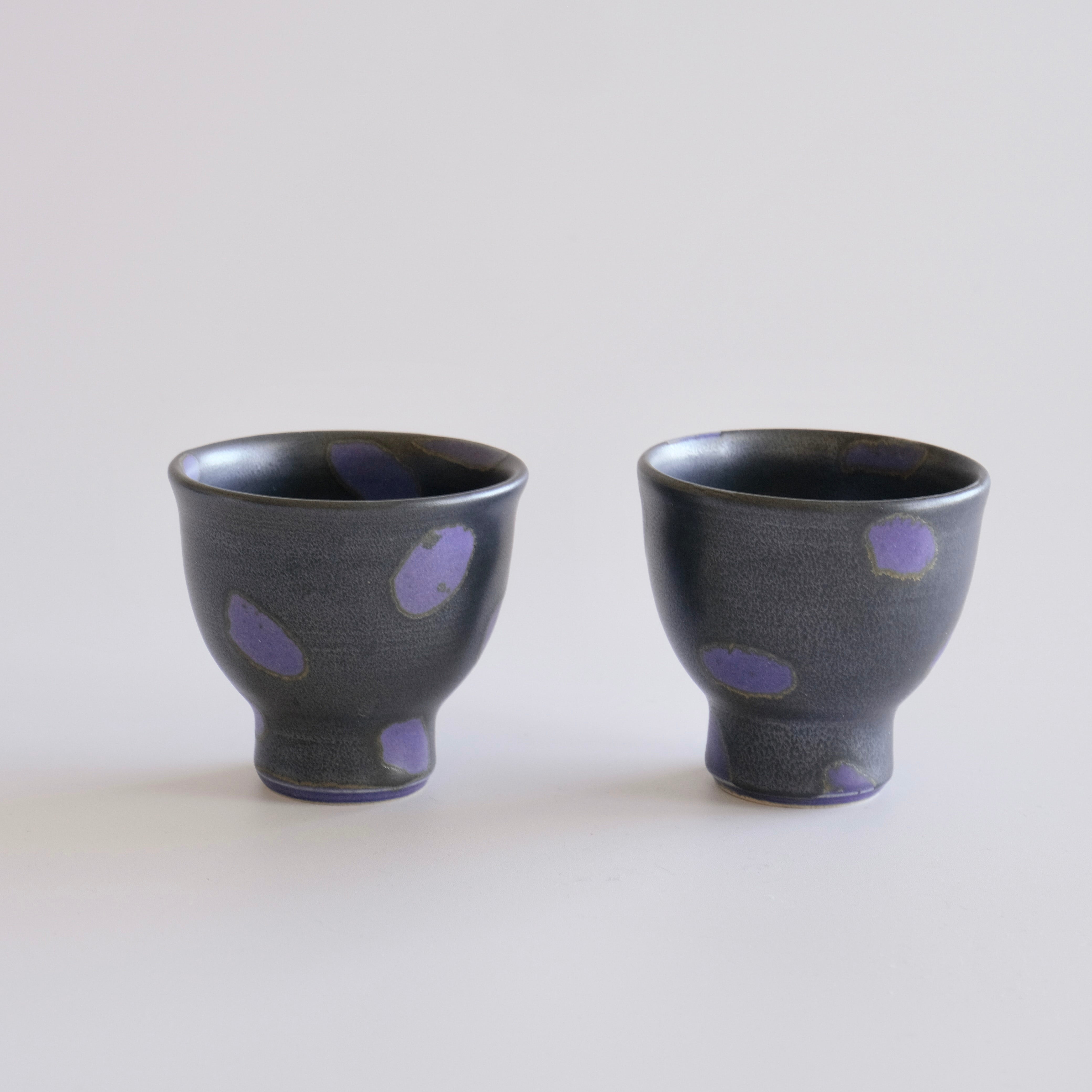 紫苑釉 酒杯(点文様)