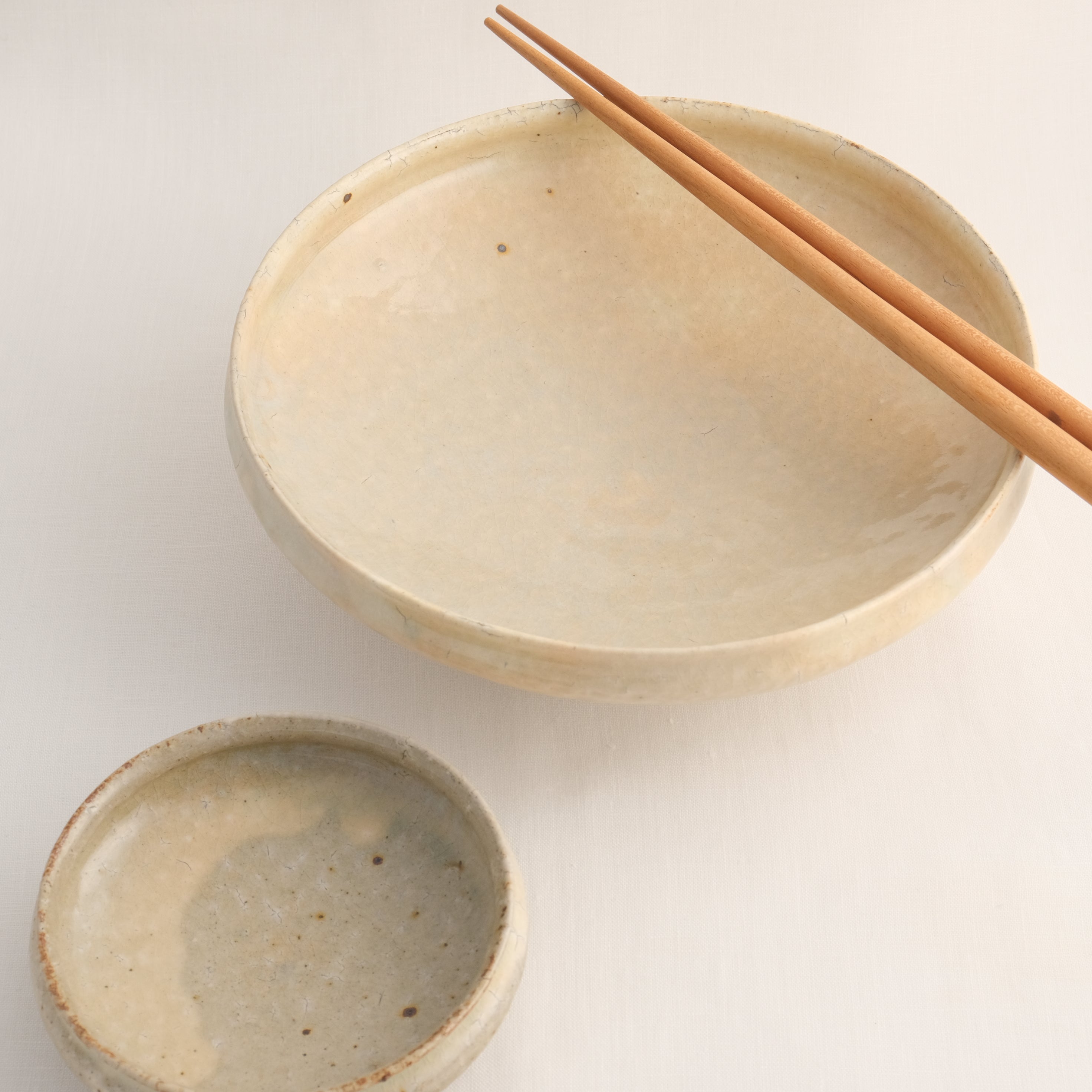 丸縁鉢 7寸 粉引