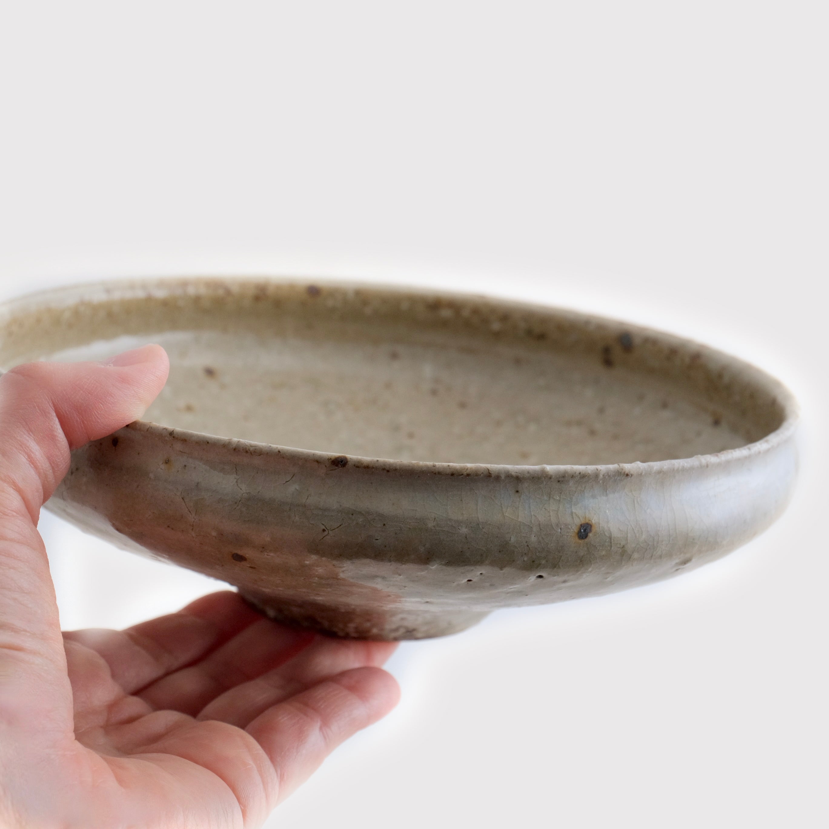 灰釉 丸縁鉢 6寸